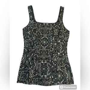 WHBM silver and black top. Size XS.